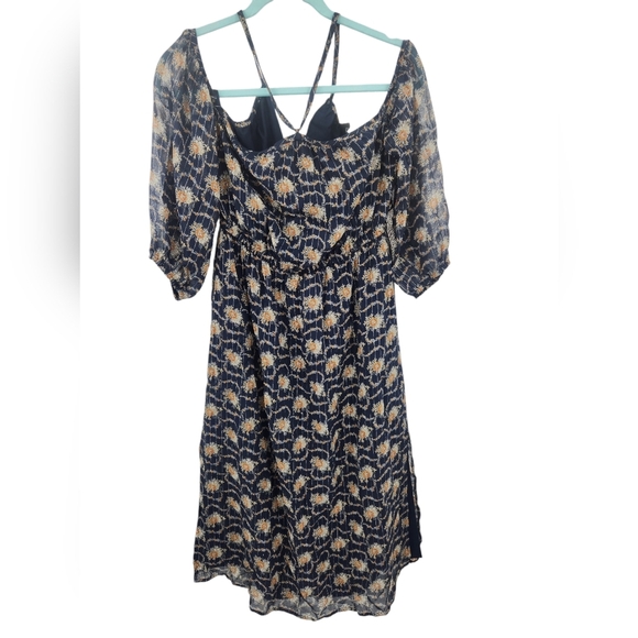Club Monaco Tansa Silk Floral Print Dress 2 - Picture 7 of 8
